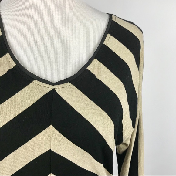 White House Black Market Gold/Black Blouse Size S - Picture 4 of 6